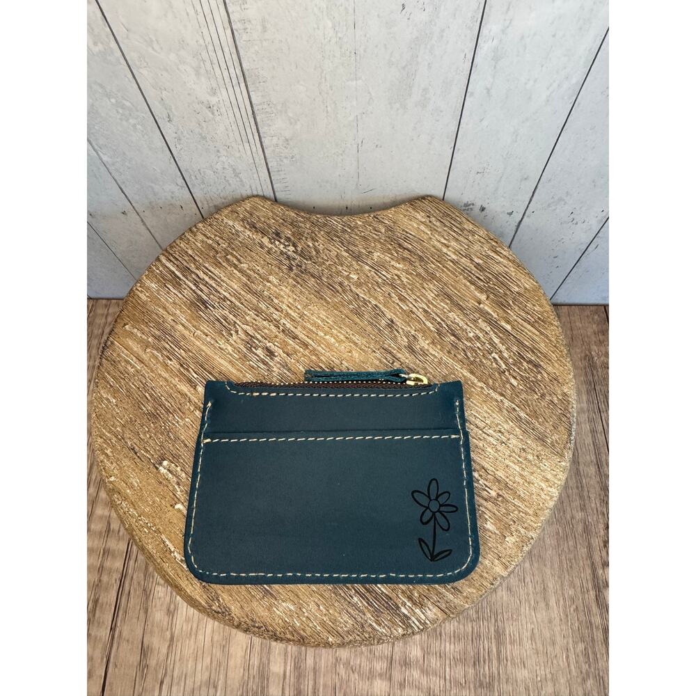 Genuine Leather Wallet OCEAN BLUE Credit Card Holder Black Leather Wallet